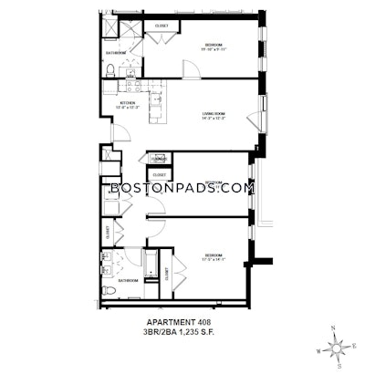 Allston 3 Beds 2 Baths Boston - $6,475 No Fee